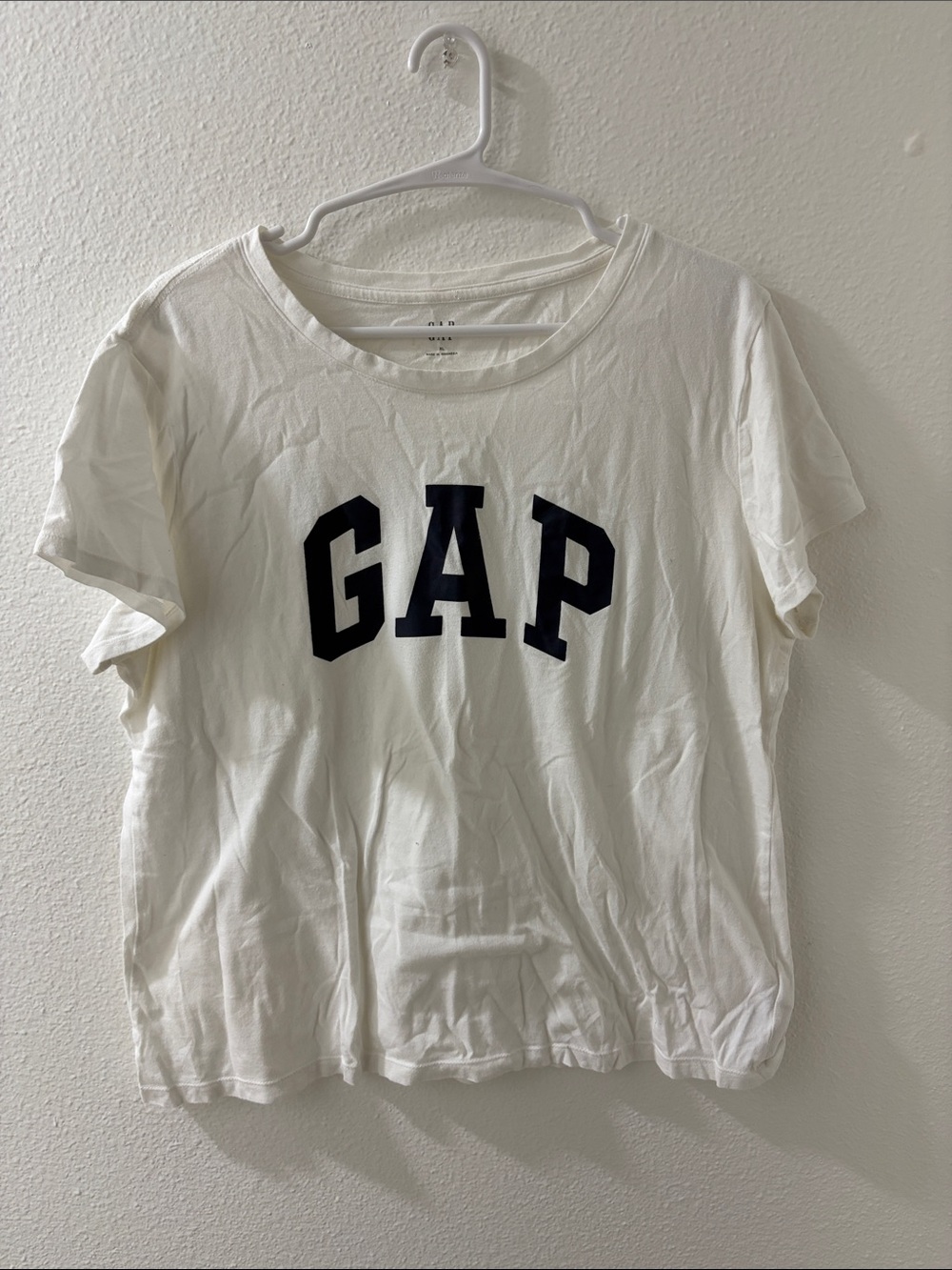 GAP White Tee with Navy Lettering